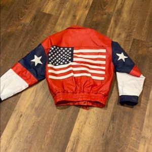 Men’s USA 🇺🇸 leather flag jacket